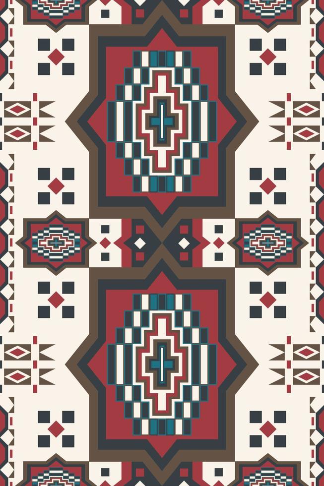 Ethnic arabesque geometric pattern. Vintage ethnic geometric shape seamless pattern background. Geometric oriental fabric, carpet, rug, tapestry, wallpaper, interior decoration element pattern. vector