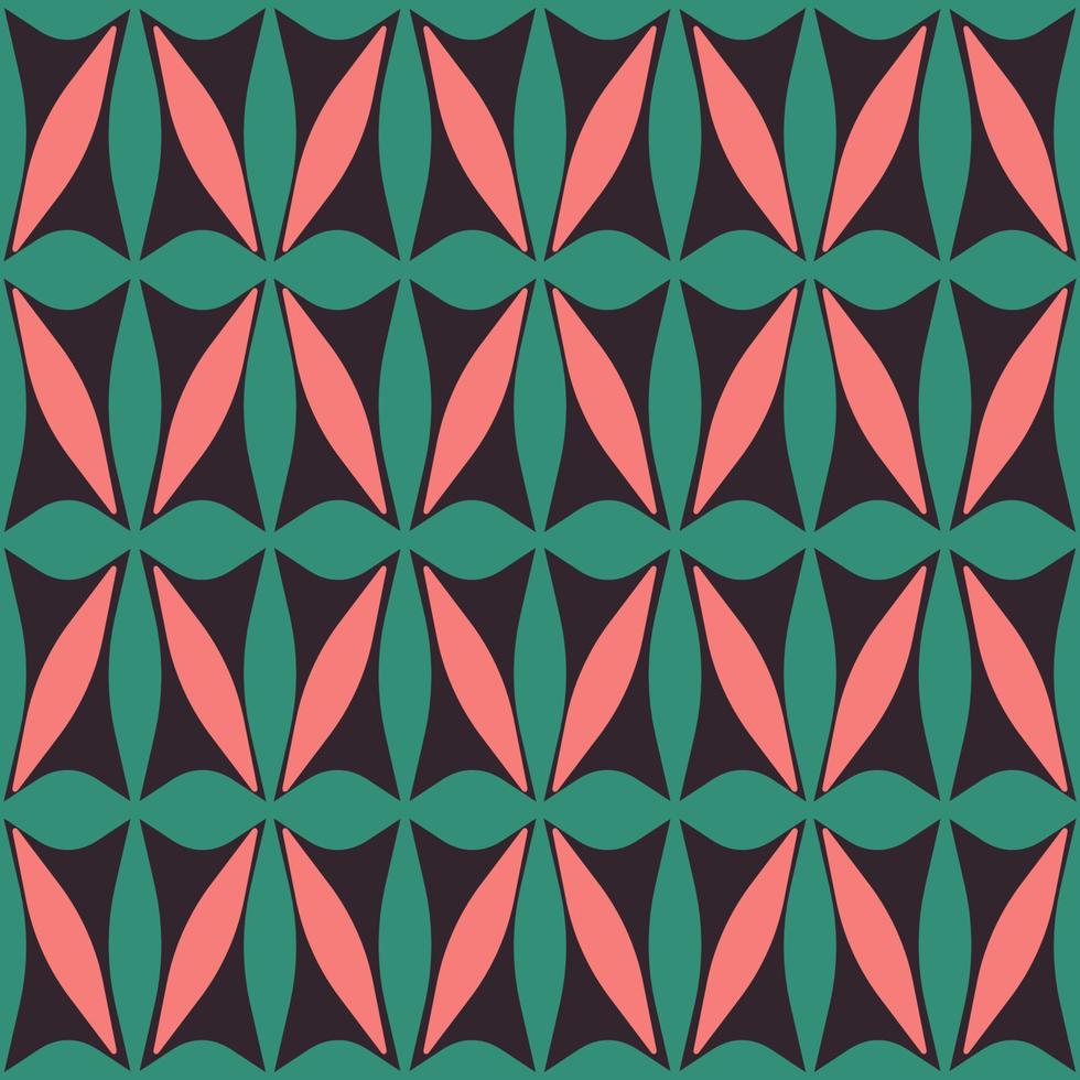 Ethnic geometric flower pattern. Ethnic islamic red-green abstract flower geometric shape seamless pattern background. Geometric flower pattern for fabric, interior decoration elements, upholstery. vector