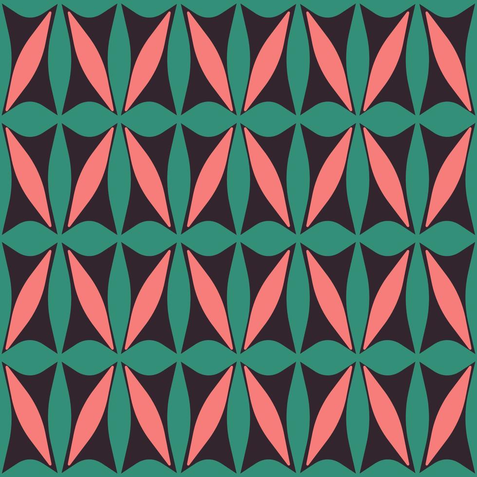 patrón de flores geométricas étnicas. étnico islámico rojo-verde flor abstracta forma geométrica sin fisuras de fondo. motivos florales geométricos para tejidos, elementos de decoración de interiores, tapicería. vector