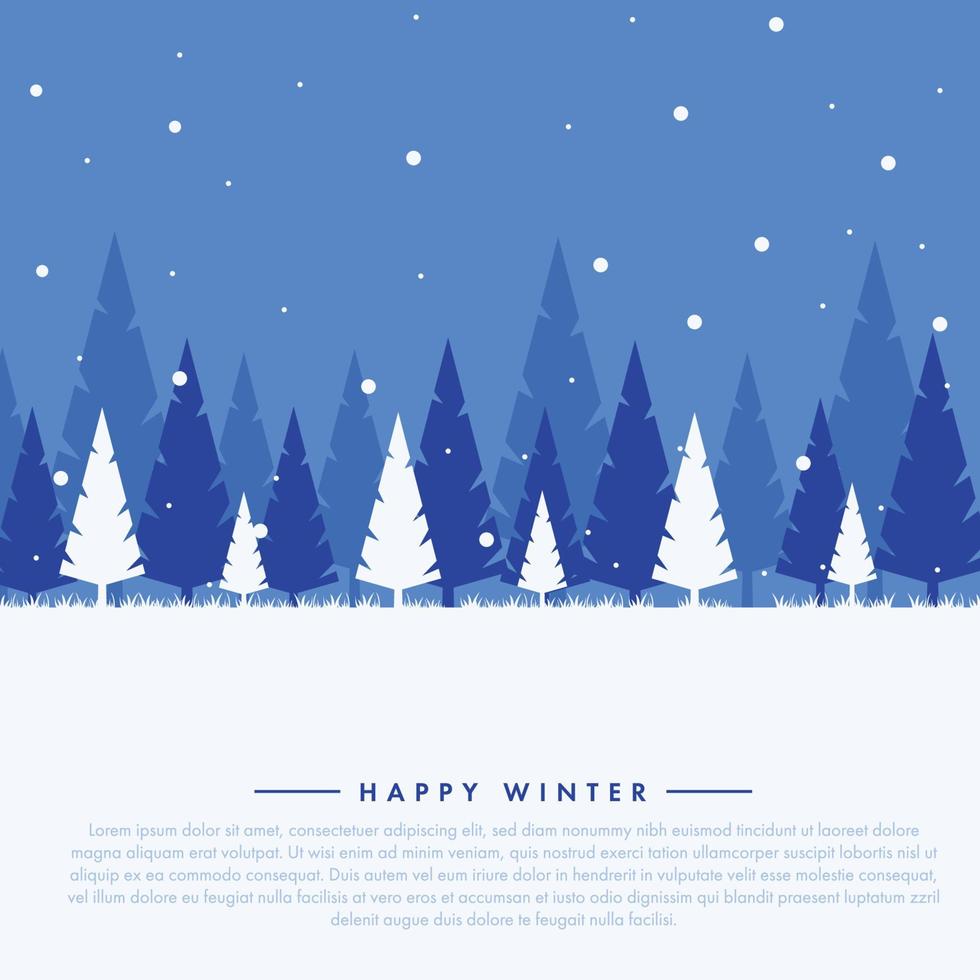 flat design beautiful winter background vector