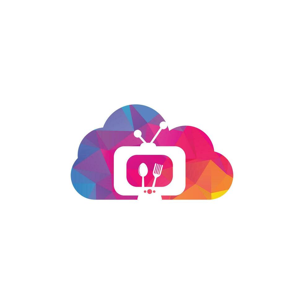 Food Channel cloud shape Logo Template Design Vector. Cook Channel TV Logo Design Template Inspiration vector