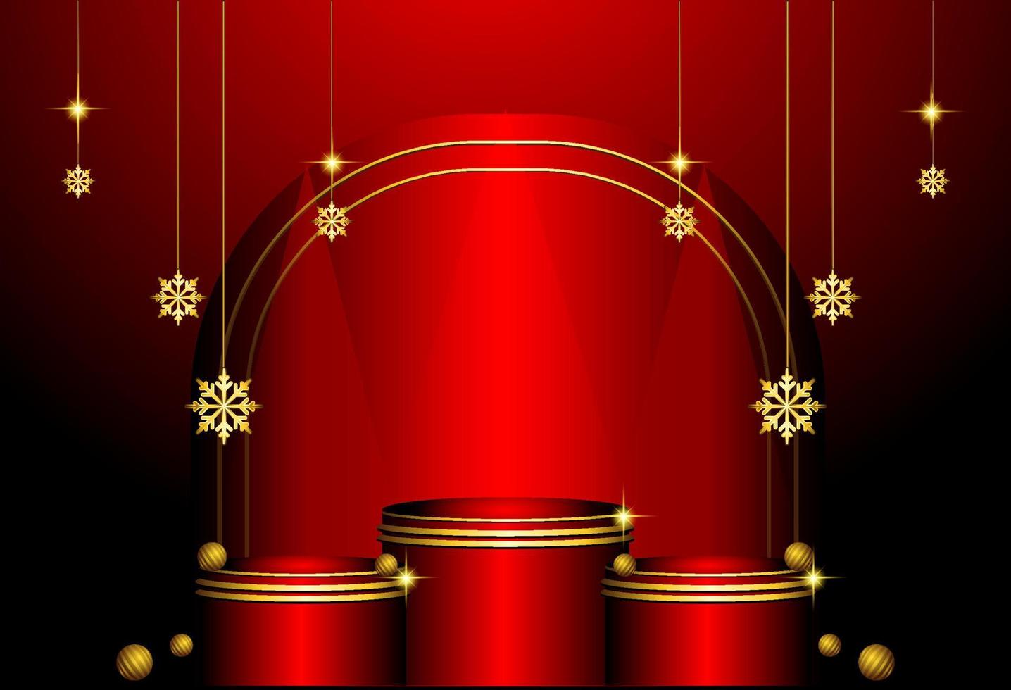 podium stage for christmas background vector