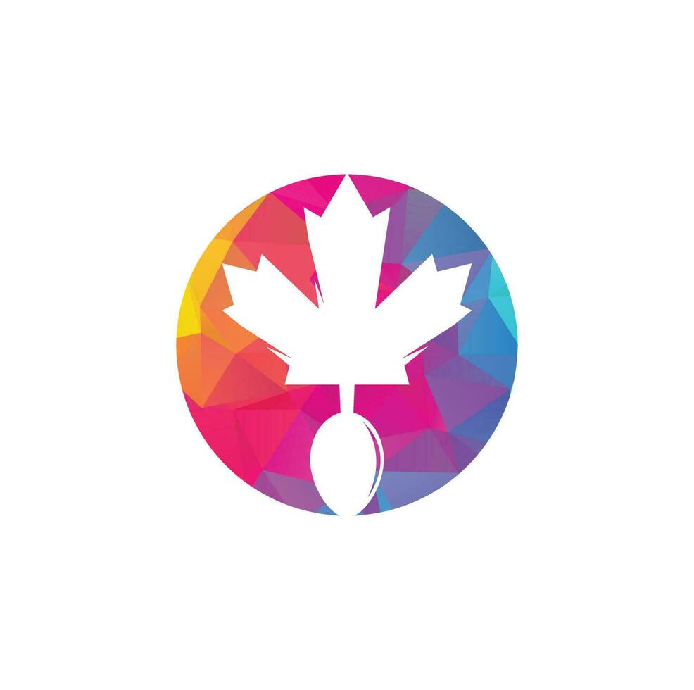 Canadian food logo concept design. Canadian food restaurant logo concept. Maple leaf and fork icon vector