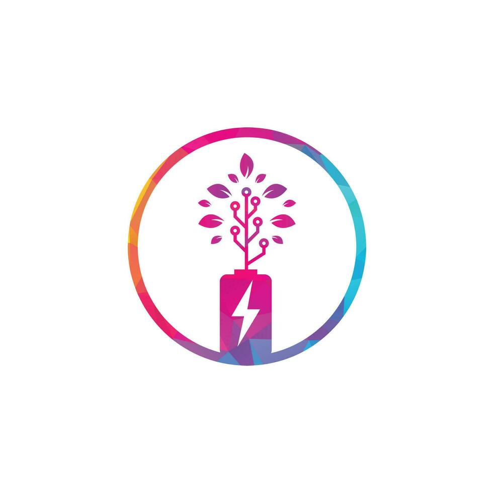 Battery leaves vector logo design. Battery and leaf icon natural energy symbol design element logo template