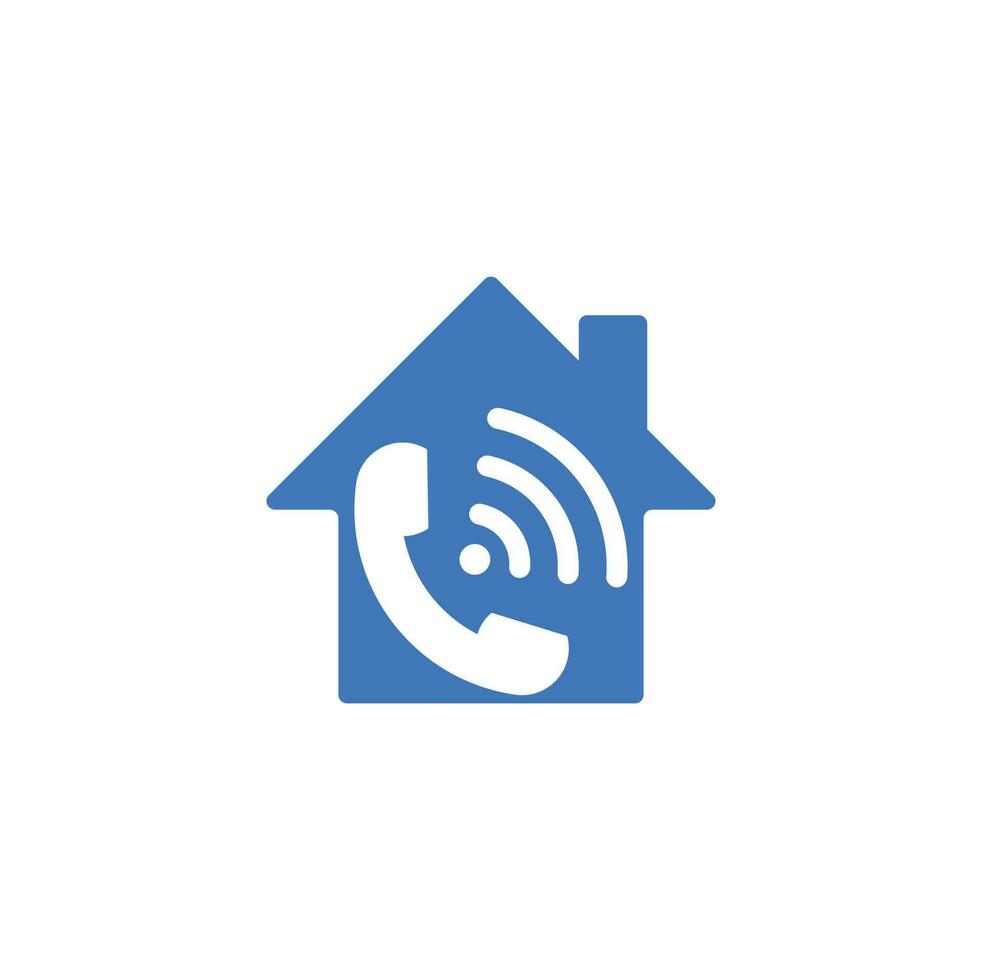 Llame a la plantilla de vector de diseño de logotipo de concepto de forma de casa wifi. icono de diseño de logotipo de teléfono y wifi