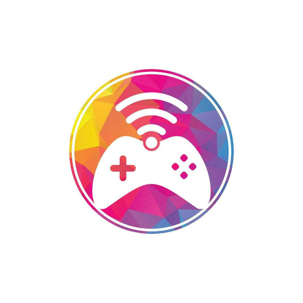 Game wifi logo design template vector. joystick and wifi logo combination. Gamepad and signal symbol or icon vector