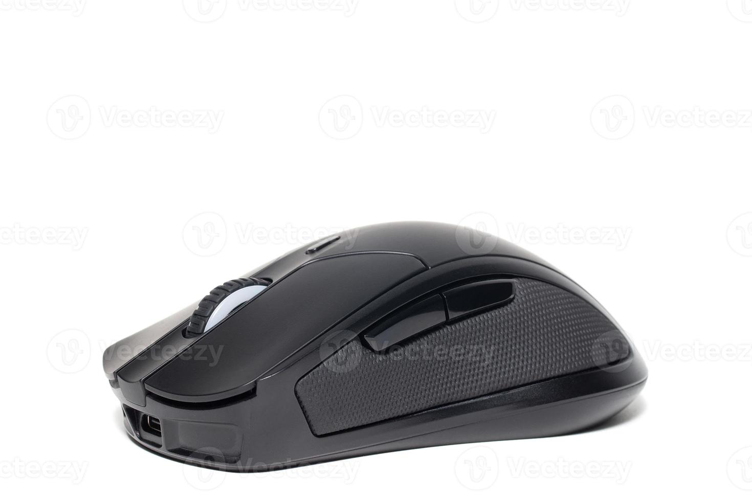 Modern design wireless mouse for computer isolated on white background. photo
