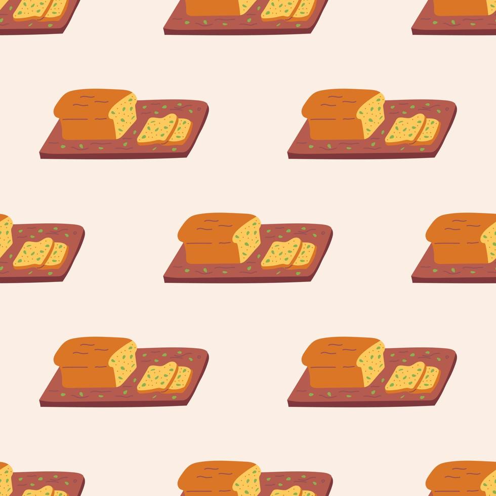 Seamless Pattern with Pumpkin Pie. The Thanksgiving Day collection. Flat vector illustration