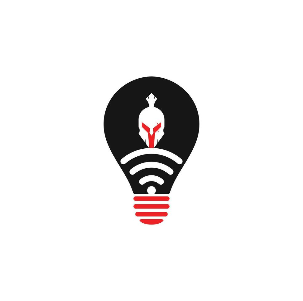 Spartan wifi gps shape concept logo. Spartan and wifi logo combination. Helmet and signal symbol or icon vector