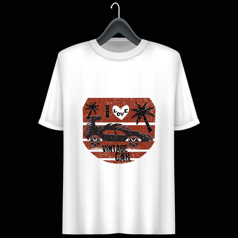 Car t-shirt design vector