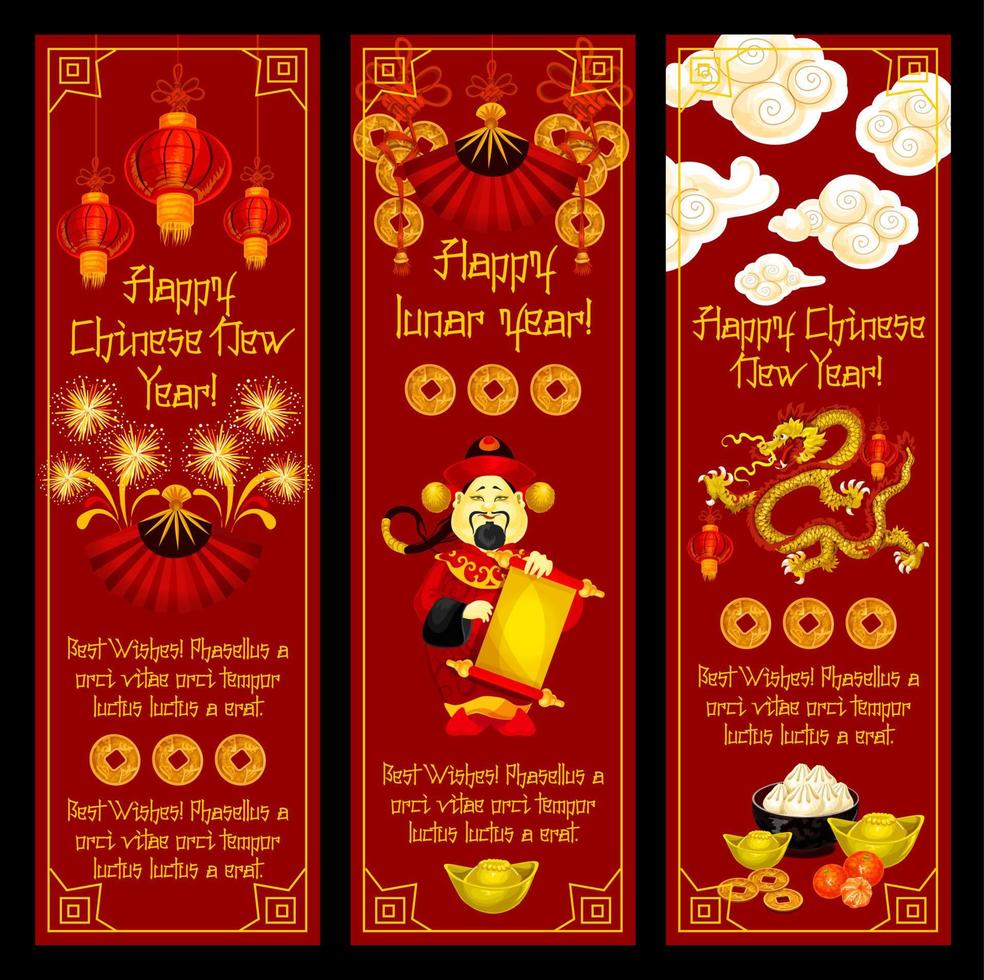 Chinese New Year vector greeting decoration banner