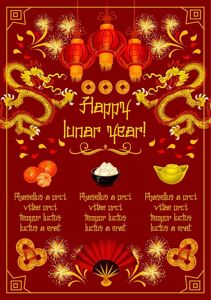 Chinese New Year vector greeting decoration banner