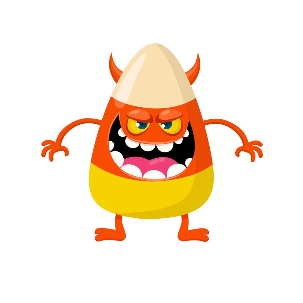 ilustración vectorial, personaje de monstruo de maíz dulce, como afiche o plantilla, día nacional de maíz dulce o día de halloween. vector