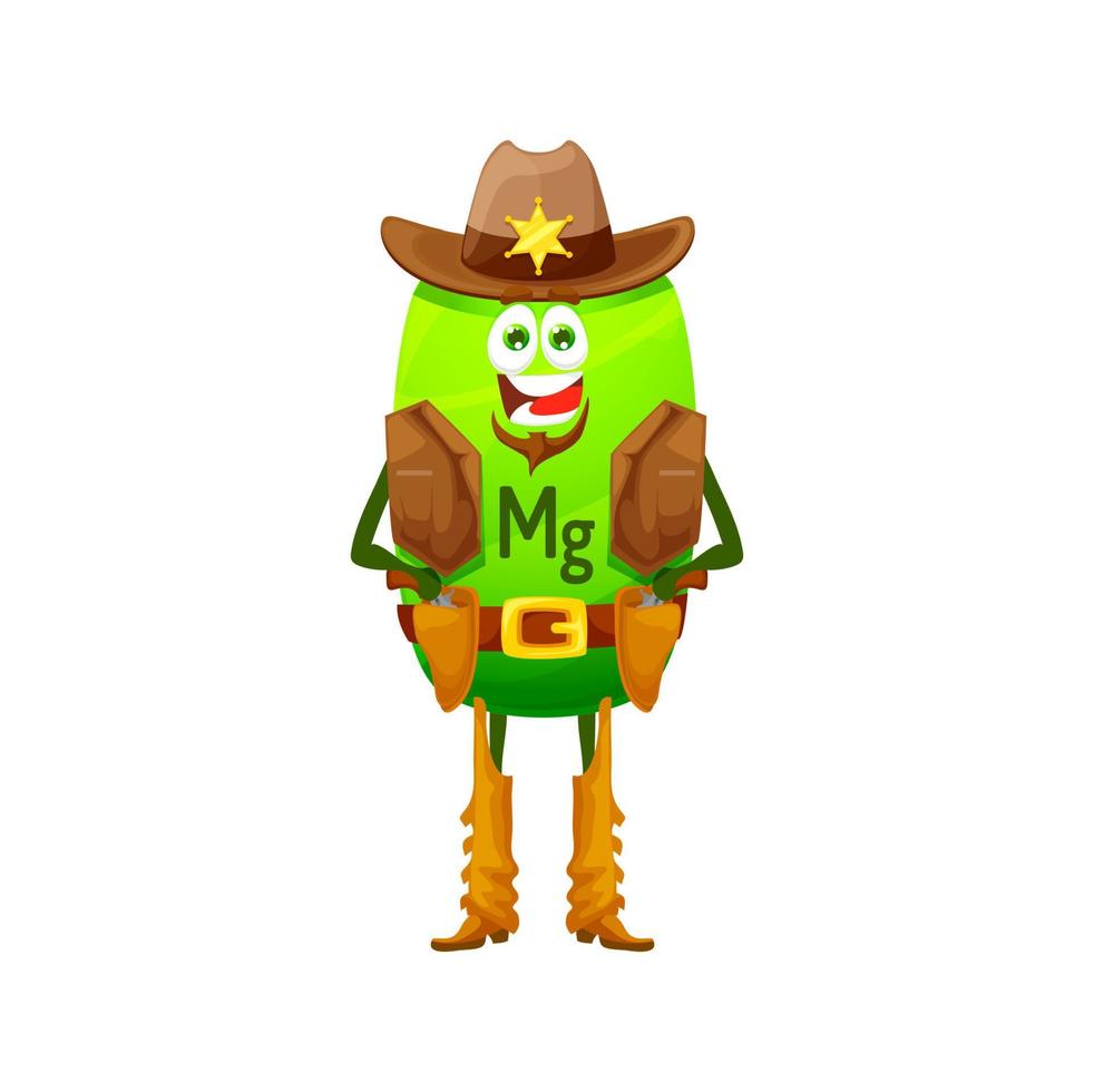 personaje de sheriff de magnesio del salvaje oeste de dibujos animados vector