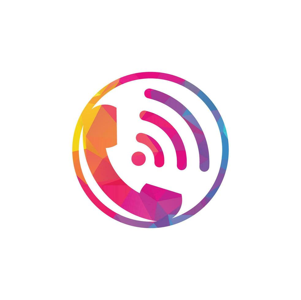 Call logo wifi icon design vector. Phone and wifi logo design template. vector