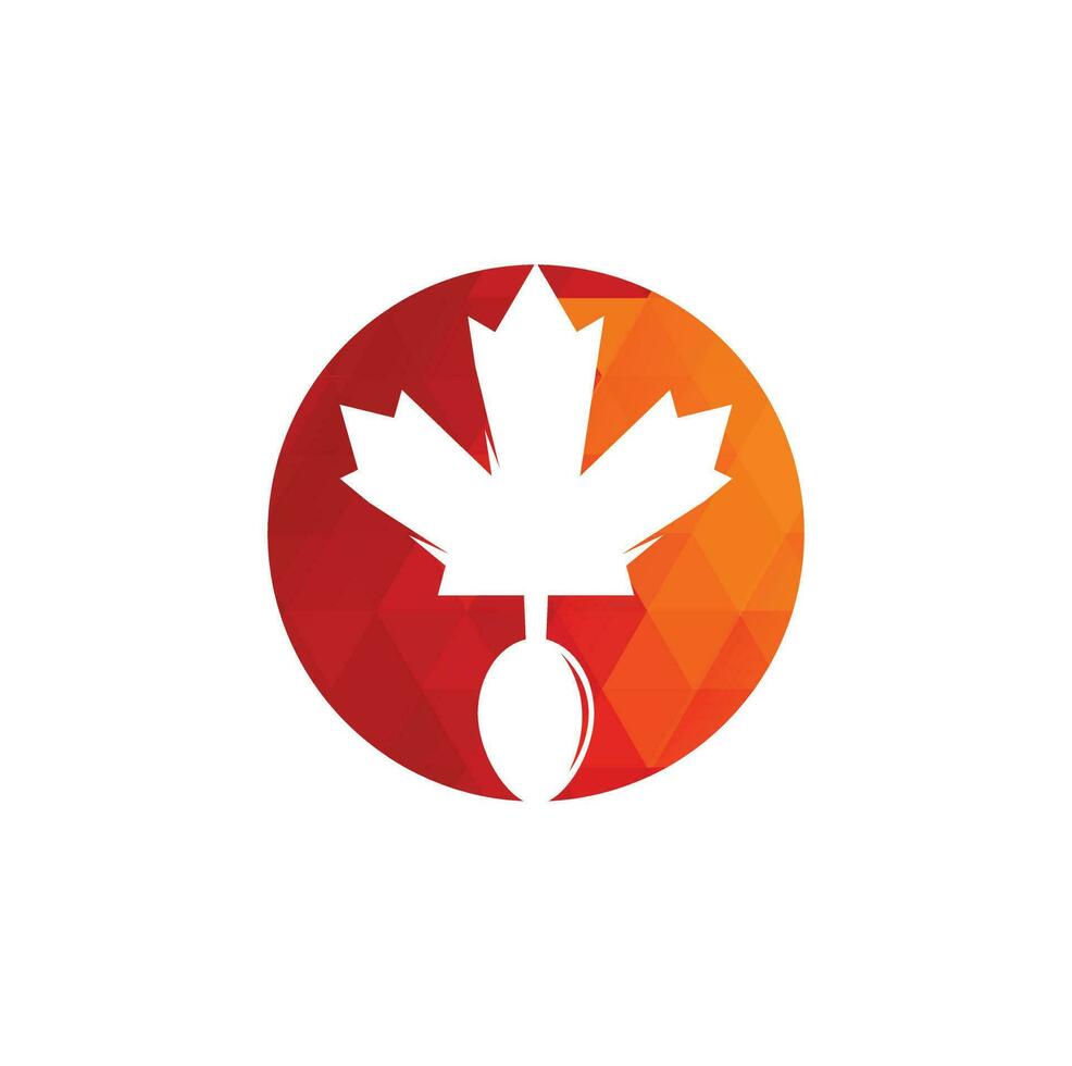 Canadian food logo concept design. Canadian food restaurant logo concept. Maple leaf and fork icon vector