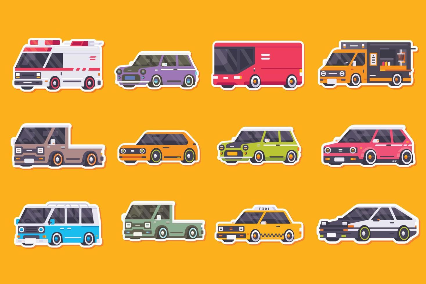 Cartoon Car Stickers vector