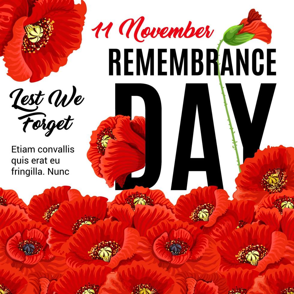 Remembrance day creative poster vector