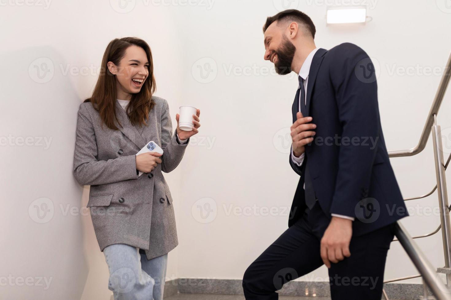 informal communication between a man and a woman during a lunch break informal communication between a man and a woman during a lunch break