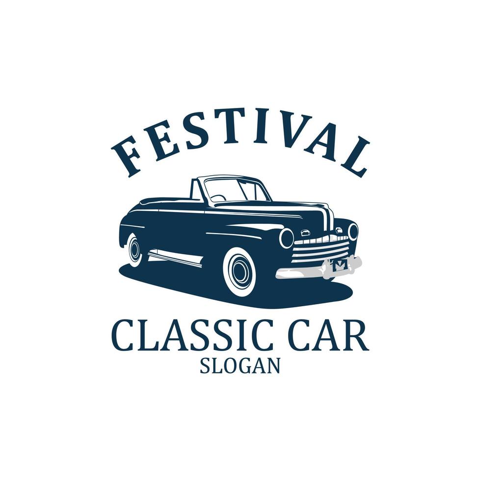 Festival classic car logo 2 vector. vector