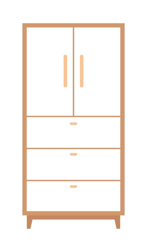 Office cabinet semi flat color vector object. Interior detail. Editable element. Full sized item on white. Furniture simple cartoon style illustration for web graphic design and animation
