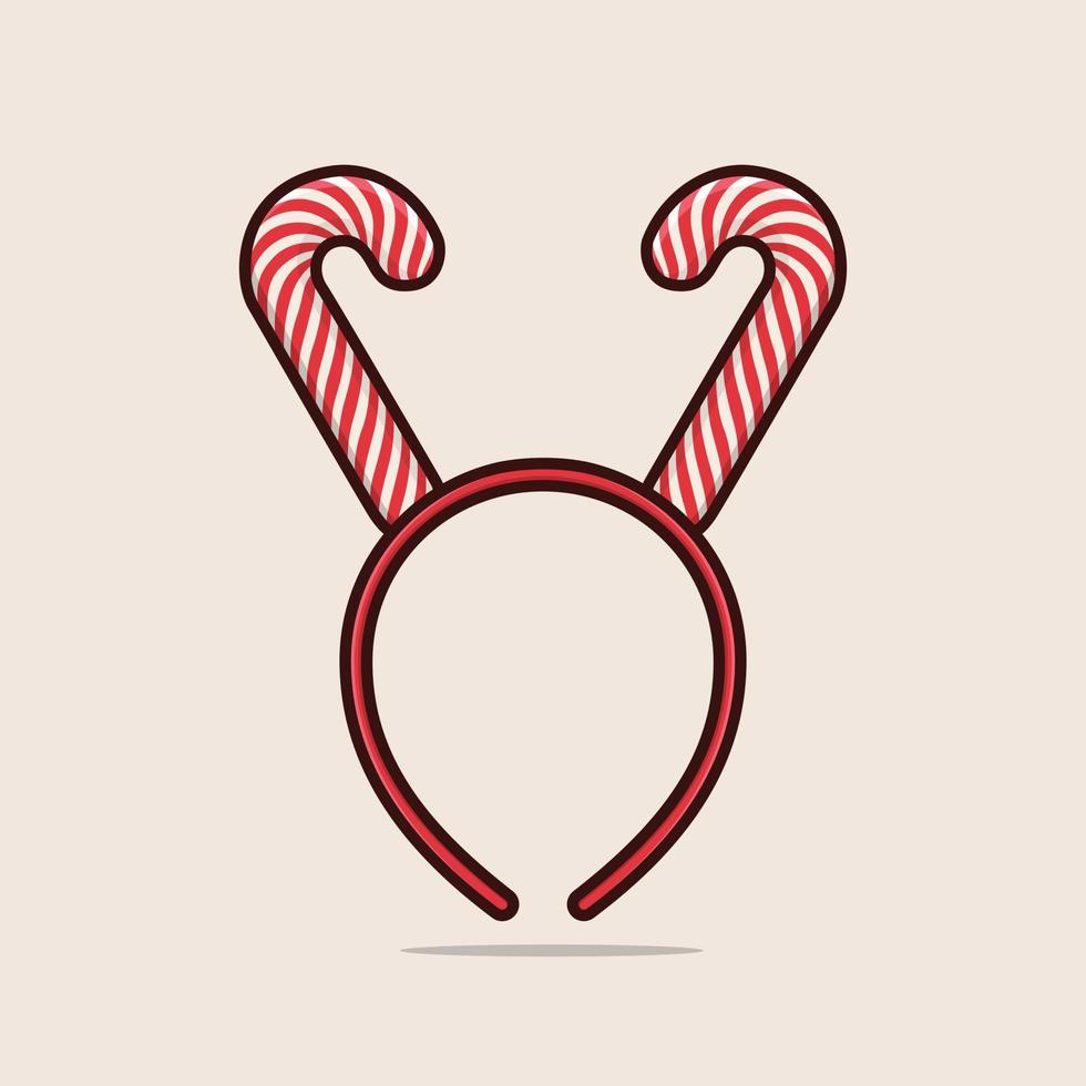 Festive headband decorated with Santa's candy, reindeer horns, and a greeting for Christmas celebration. vector