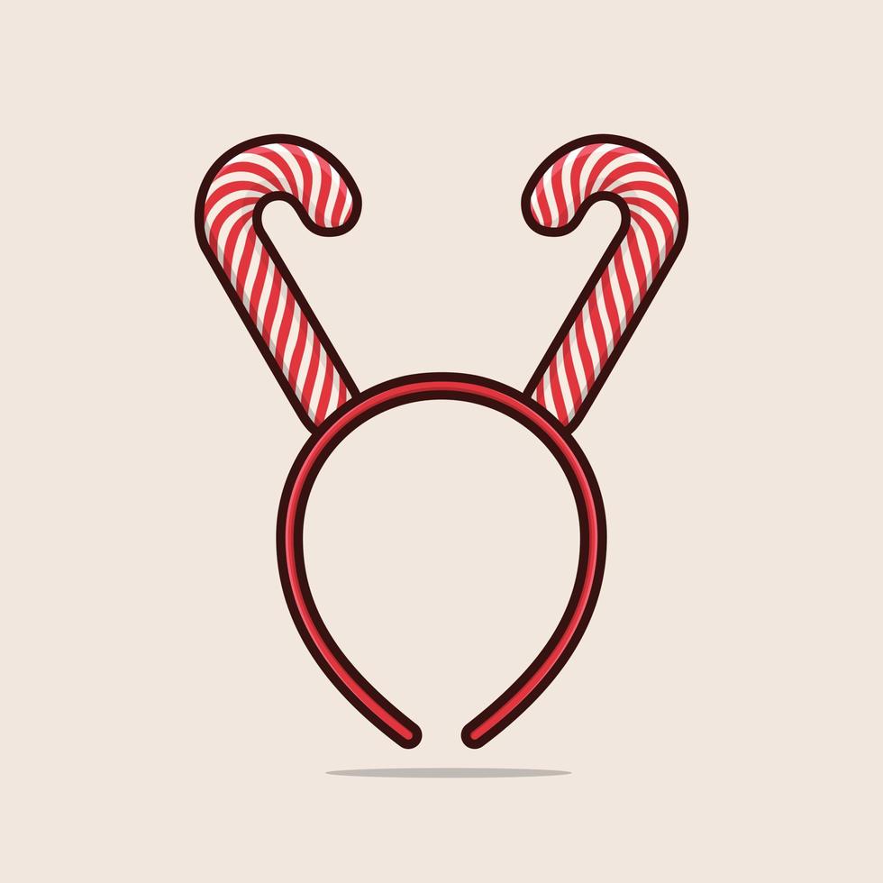 Festive headband decorated with Santa's candy, reindeer horns, and a greeting for Christmas celebration. vector