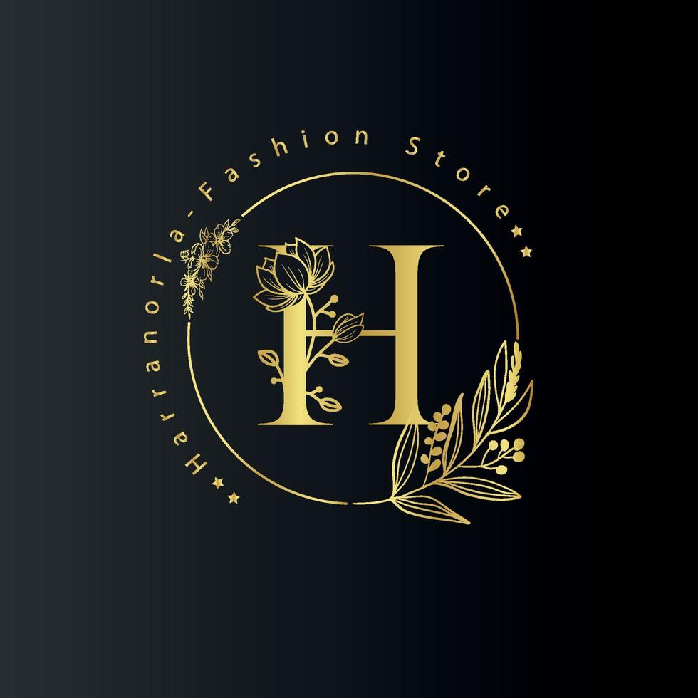 Golden Luxury Elegant minimalist H letter logo design 13412557 Vector ...