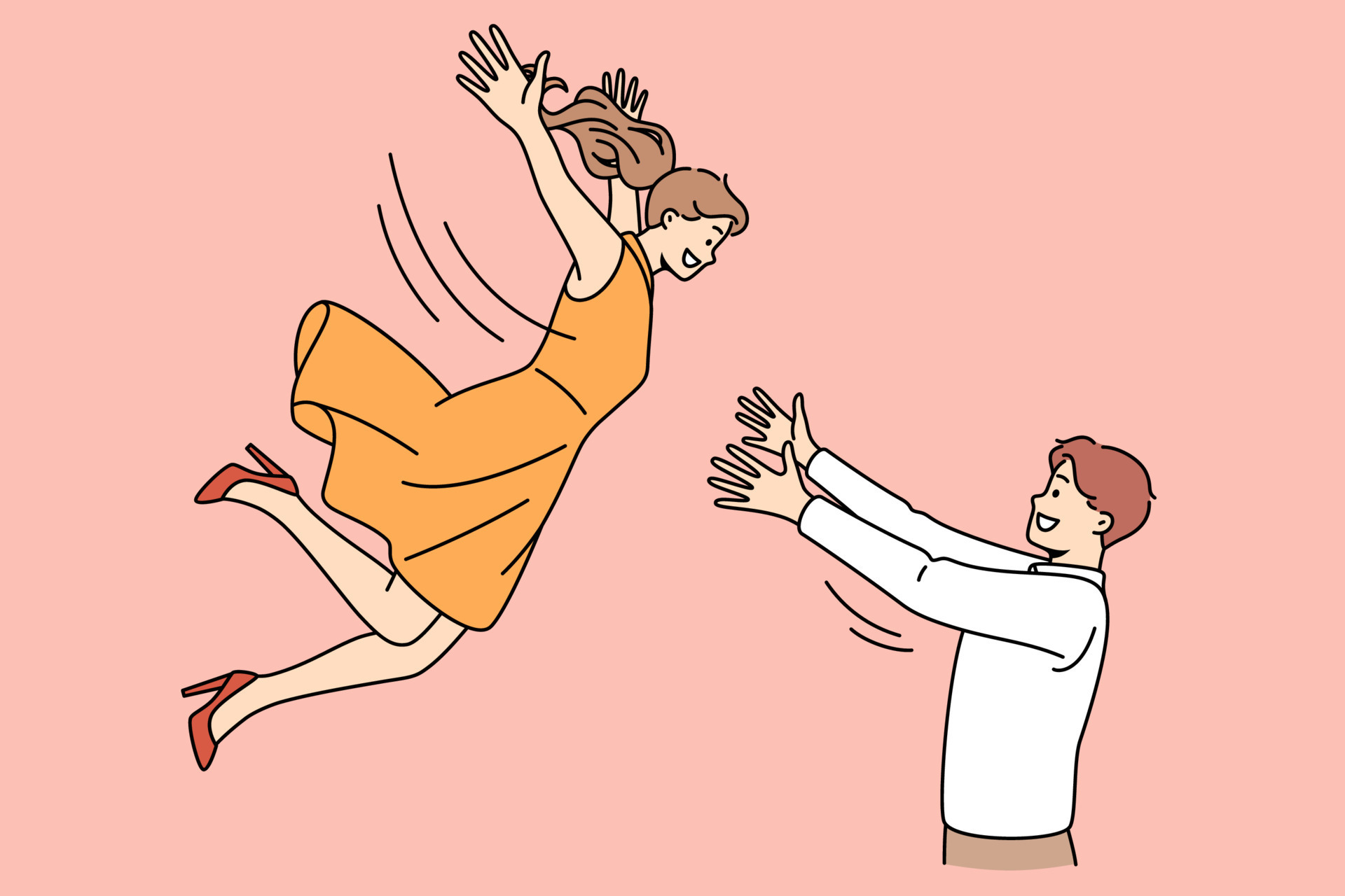 Falling catching. Falling catching