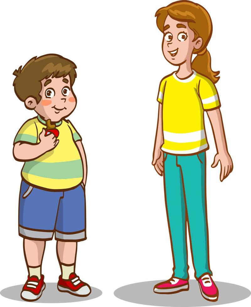 fat and thin-long and short children vector illustration 13412820 Vector  Art at Vecteezy