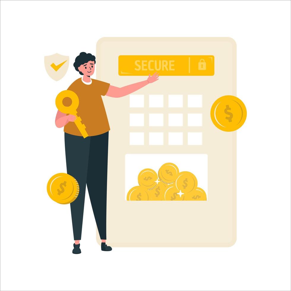 Flat design financial investment business security concept vector