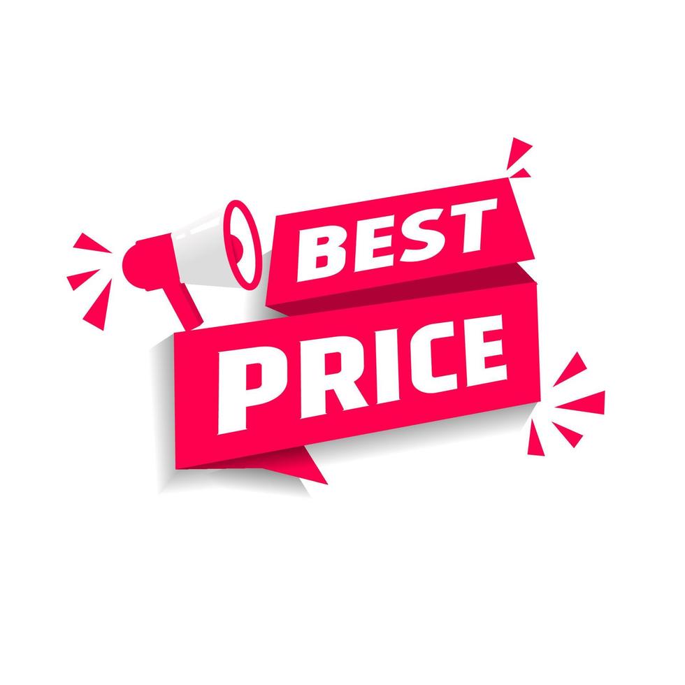 Best price banner vector. Megaphone icon,  modern style design on white background. vector