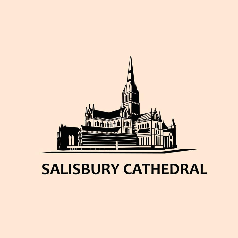 diseño de vector de ilustración de la catedral de salisbury