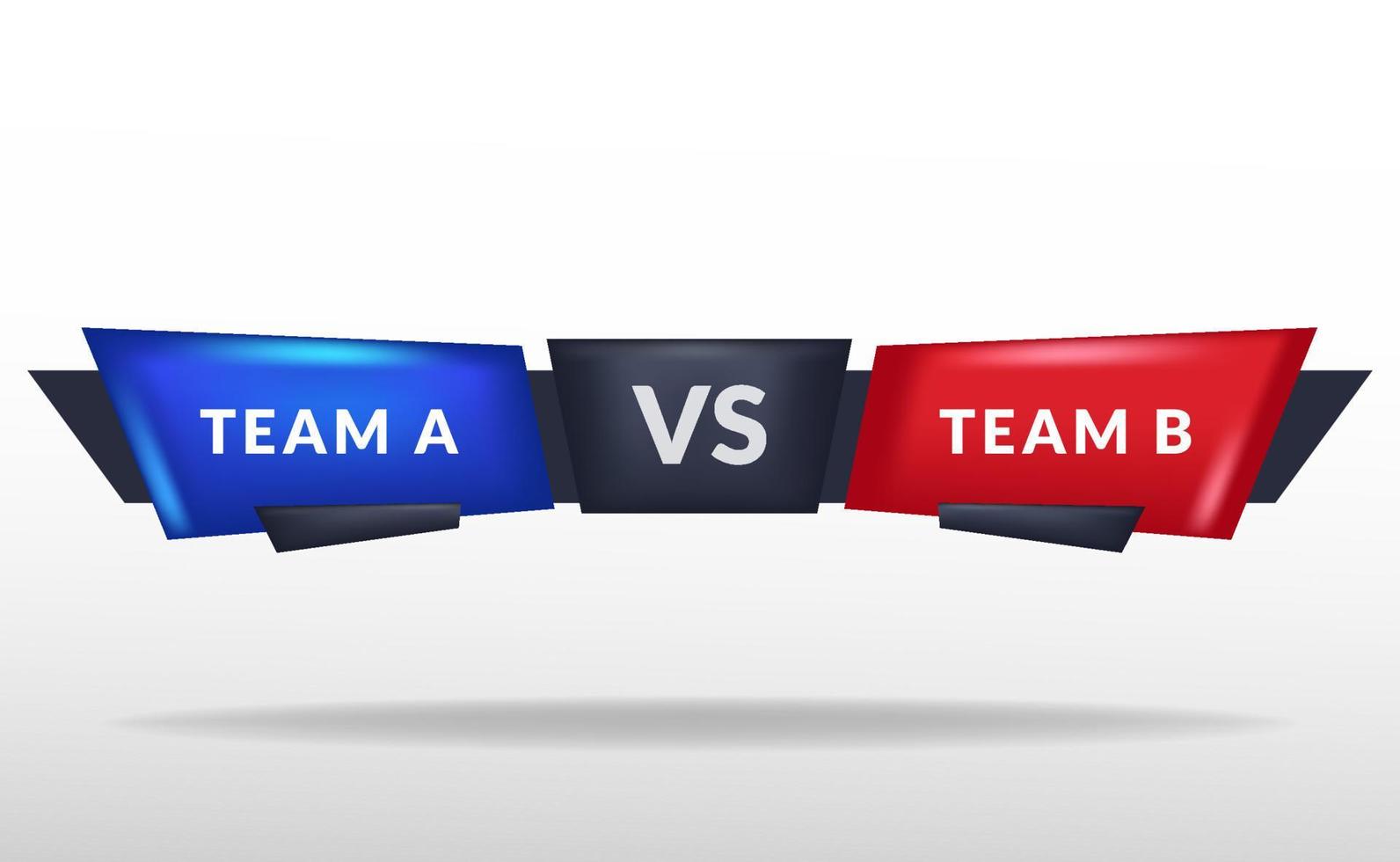 scoreboard versus team A vs team B for sport lower third. Blue team fight red team vector