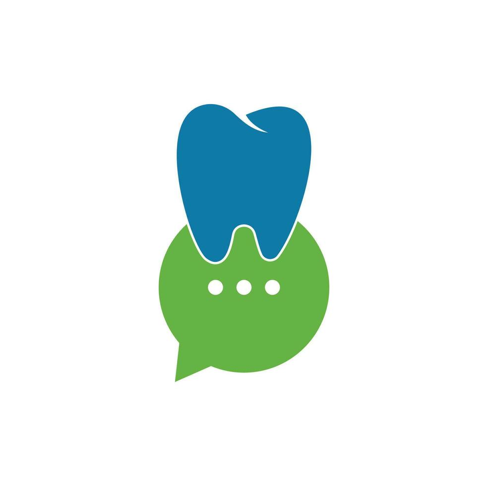 Modern dental chat logo design. Dental consulting icon. vector