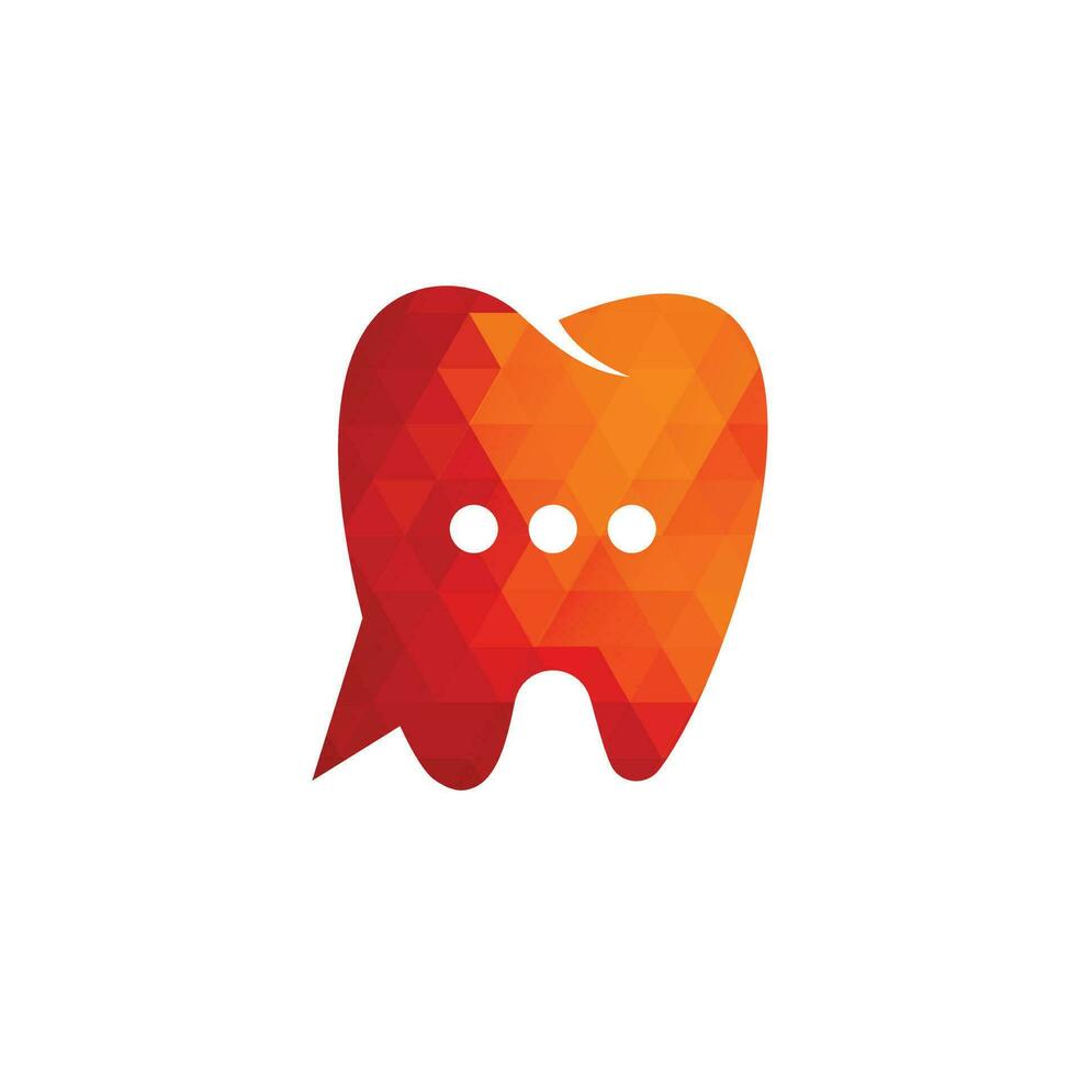 Modern dental chat logo design. Dental consulting icon. vector