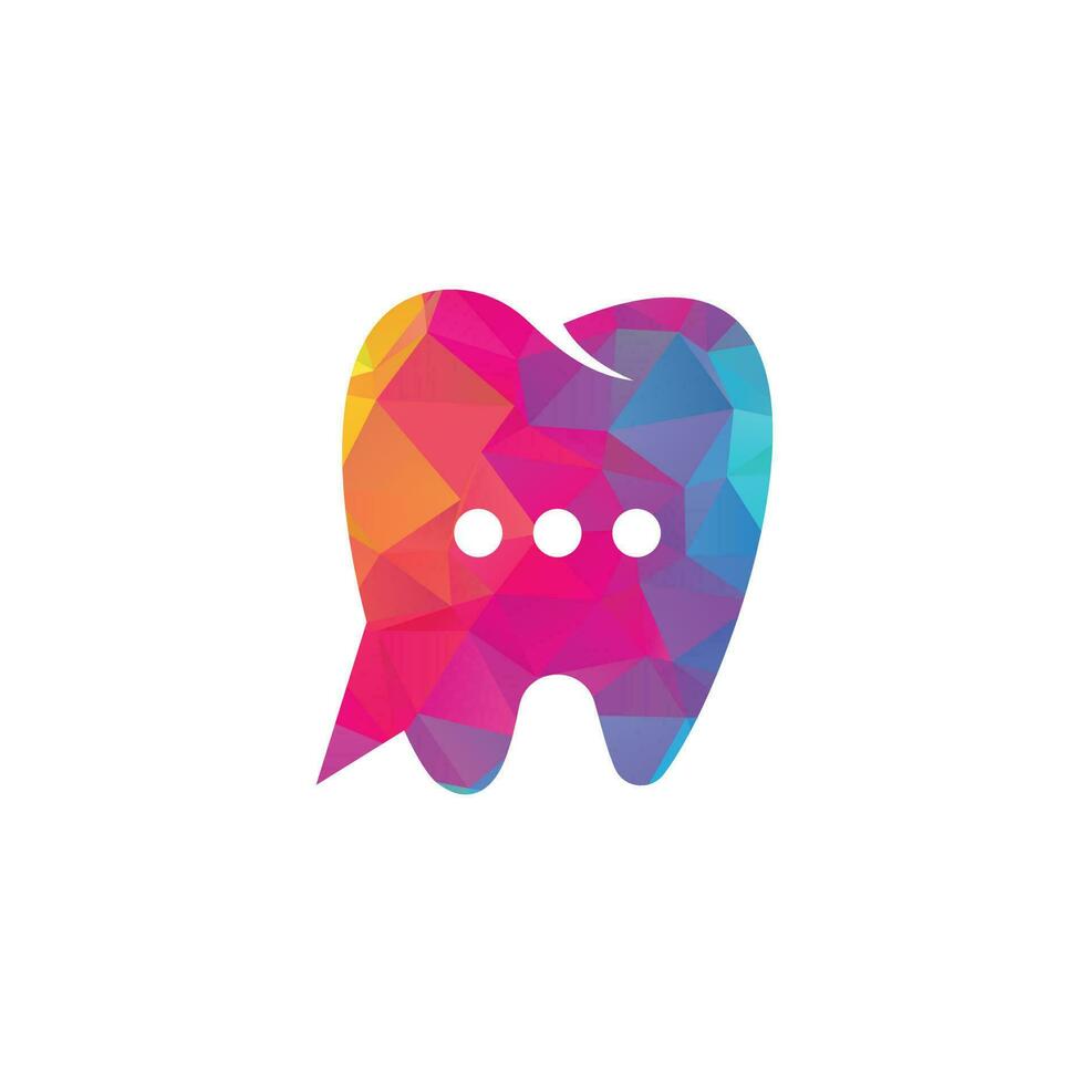 diseño de logotipo de chat dental moderno. icono de consulta dental. vector