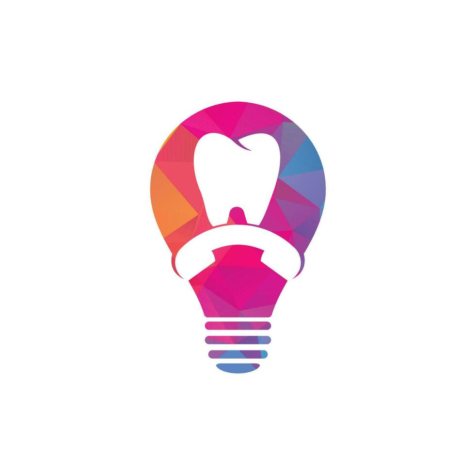 Call Dental bulb shape concept logo design template. Dental call logo design icon vector