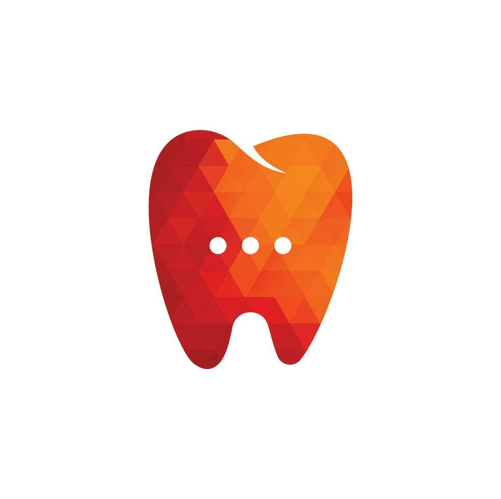 diseño de logotipo de chat dental moderno. icono de consulta dental. vector