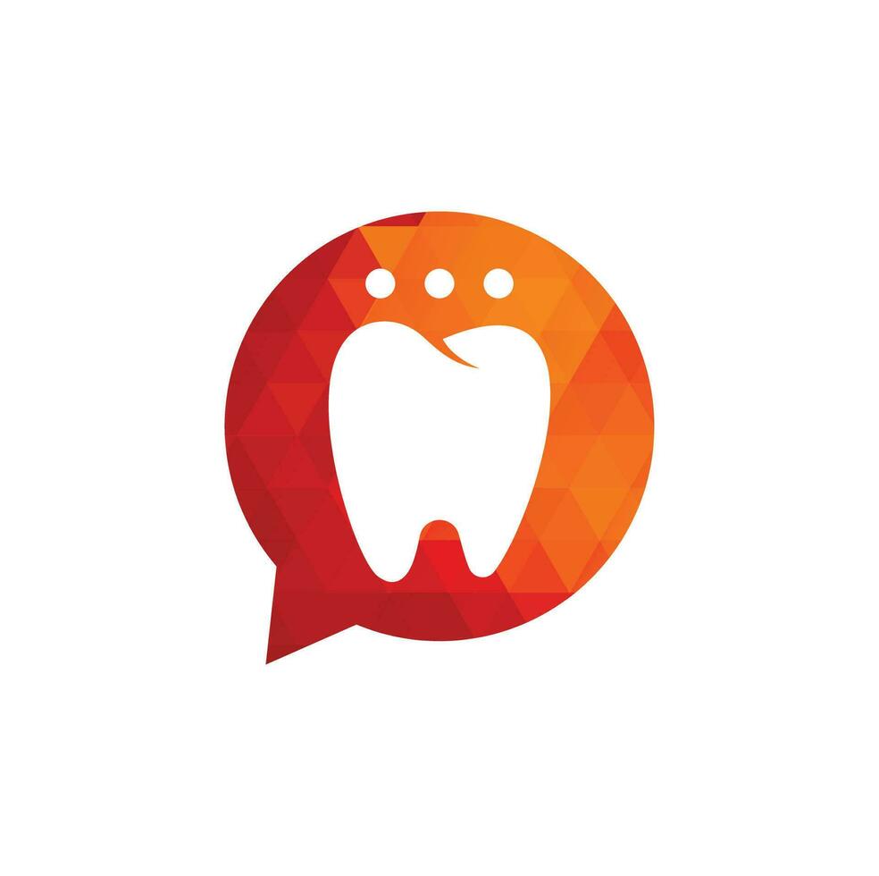 diseño de logotipo de chat dental moderno. icono de consulta dental. vector