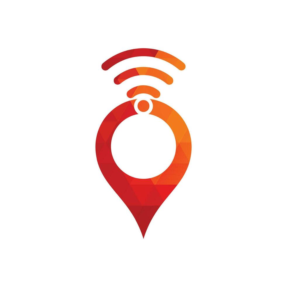 pin de mapa con vector de diseño de icono de logotipo de señal wifi.