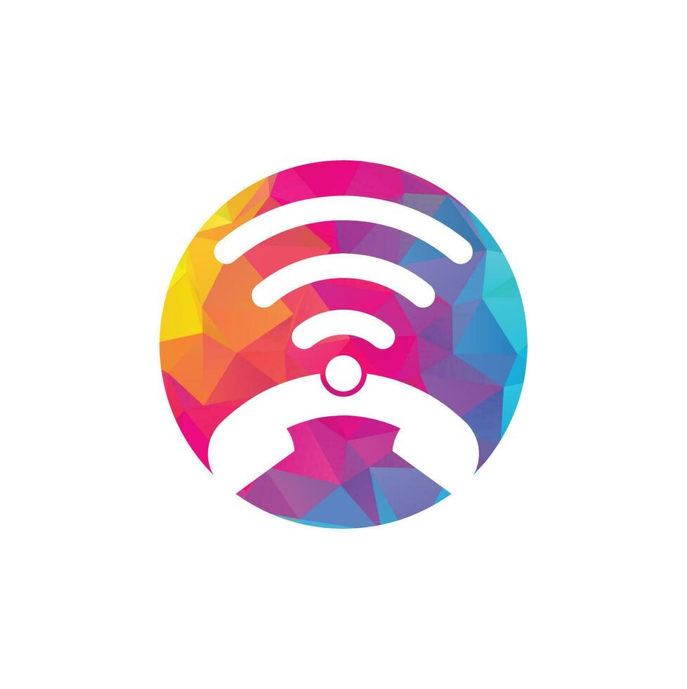 Call logo wifi icon design vector. Phone and wifi logo design template. vector