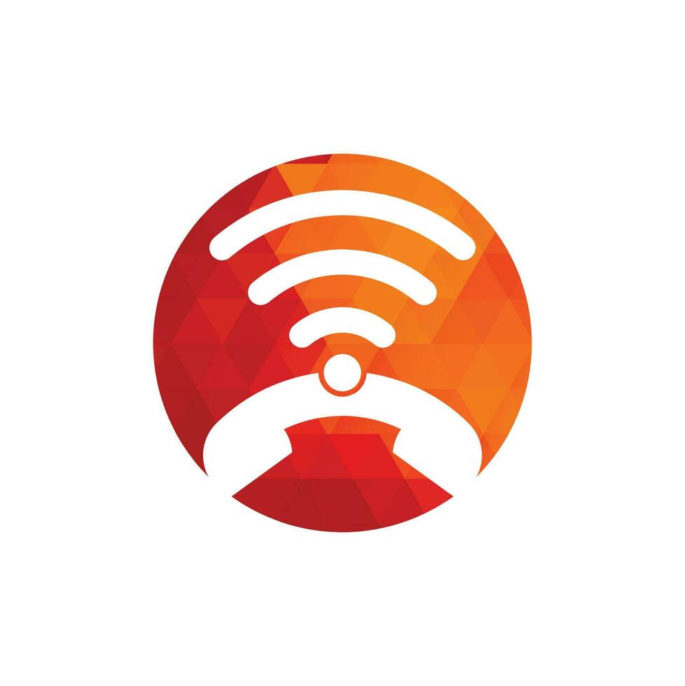 vector de diseño de icono de wifi de logotipo de llamada. plantilla de diseño de logotipo de teléfono y wifi.