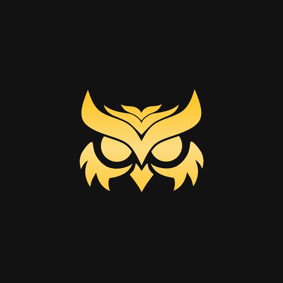 Illustration vector graphic of logo template head face owl golden color