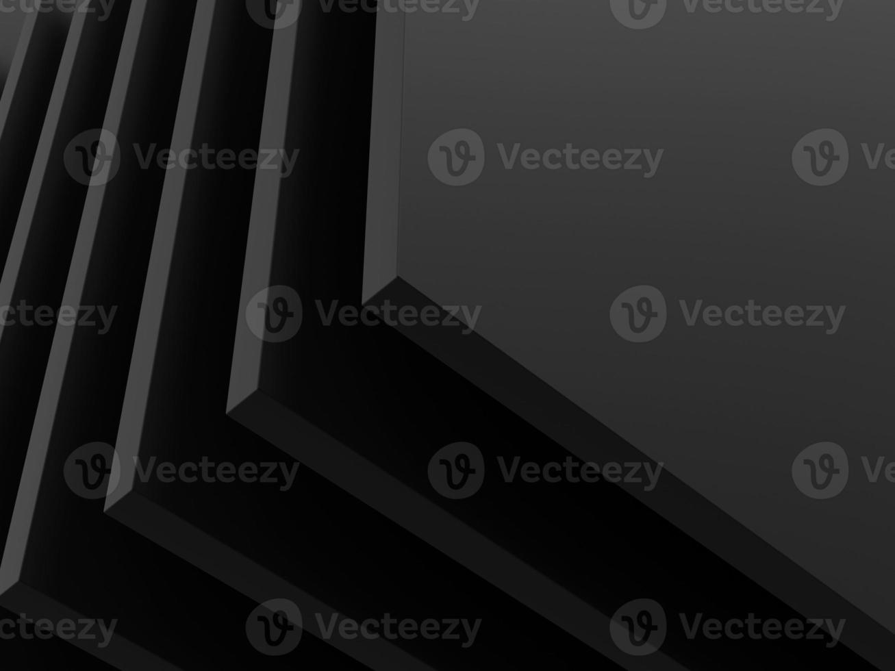 Abstract black 3d background. Elegant black background. Layer decoration. 3d rendering. photo