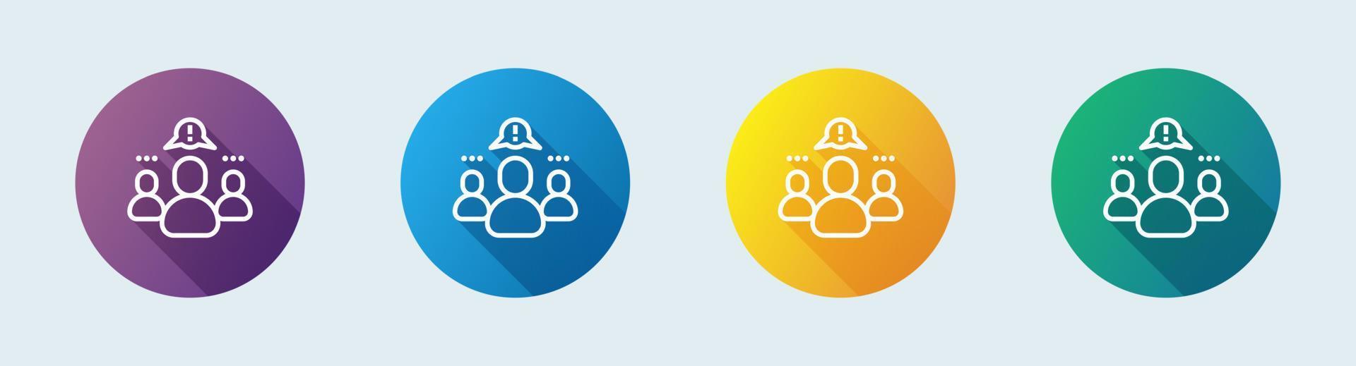 Team line icon in flat design style. Partnership signs vector illustration.