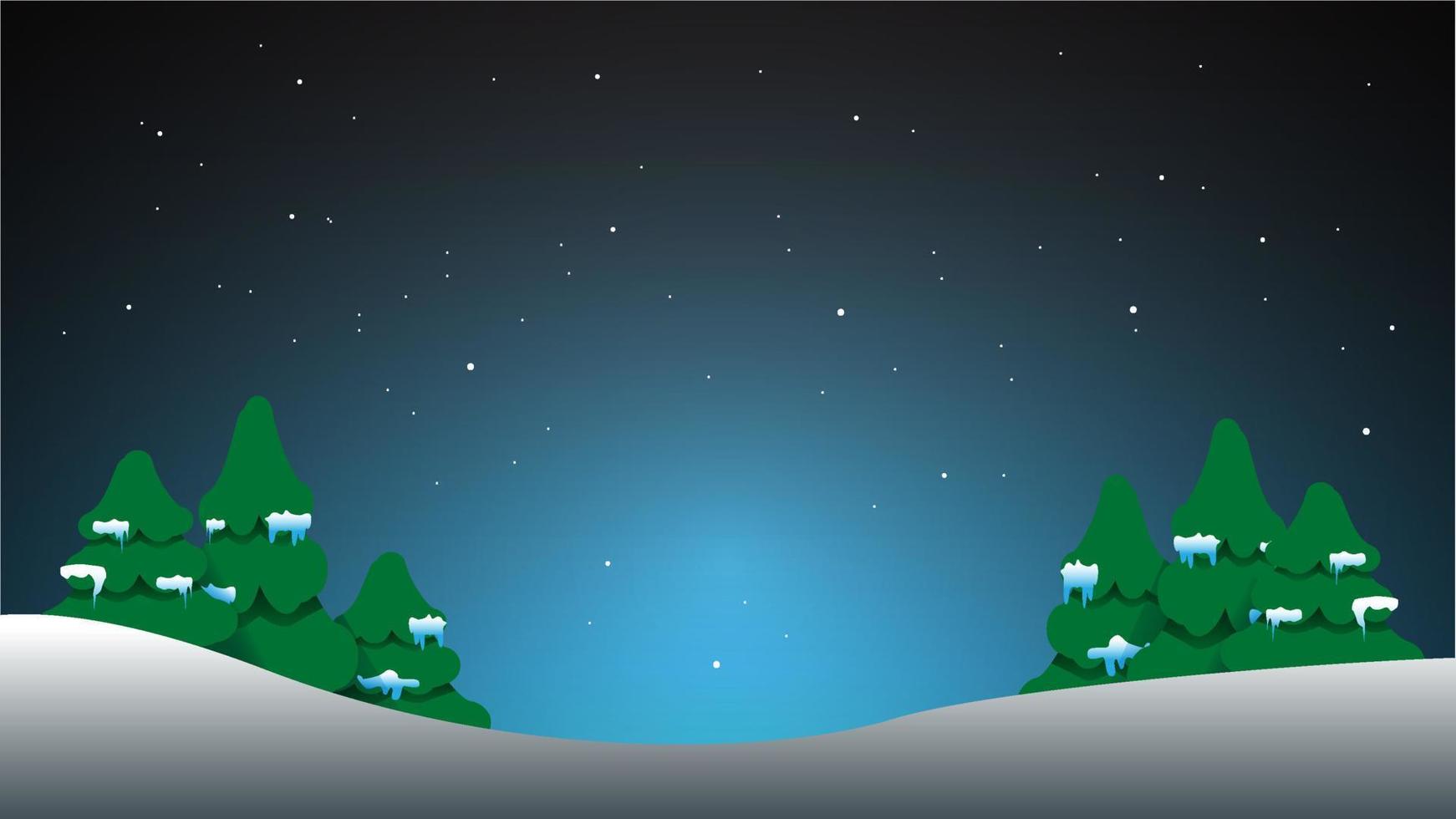 winter night with starry sky vector