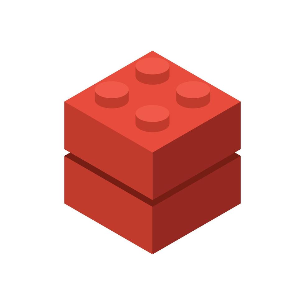 Toy bricks colored isometric vector illustration