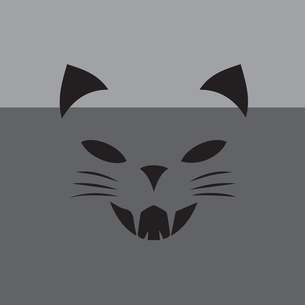 Simple cat design made with some specific lines on a gray background vector