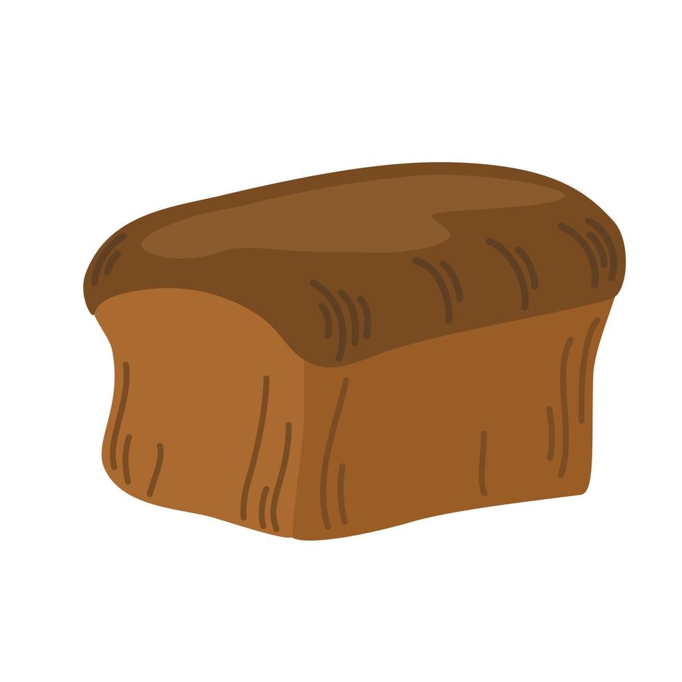 Bread. Whole grain, yeast baked bread. food sign. Ideal for cafe, restaurants, food shops and printing. Vector hand draw illustration isolated on the white background.